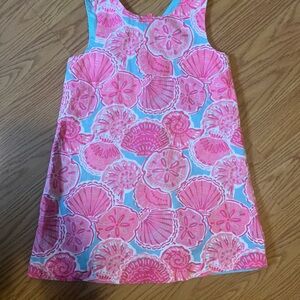 Tommy Bahama Girls Pink and Blue Seashell Pattern Dress Size 4